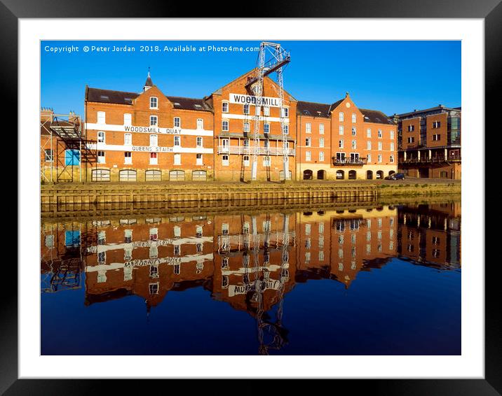 Historic buildings on Woodsmill Quay Queen's Stait Framed Mounted Print by Peter Jordan