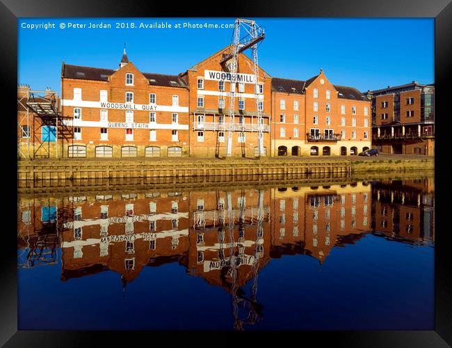 Historic buildings on Woodsmill Quay Queen's Stait Framed Print by Peter Jordan