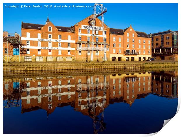 Historic buildings on Woodsmill Quay Queen's Stait Print by Peter Jordan