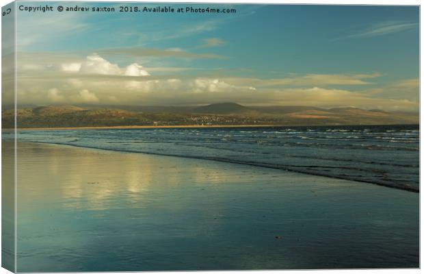 SAND SEA AND CLOUDS Canvas Print by andrew saxton