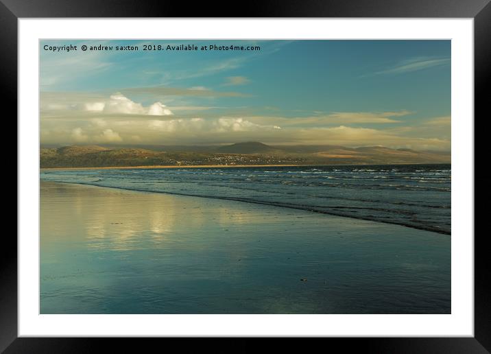 SAND SEA AND CLOUDS Framed Mounted Print by andrew saxton
