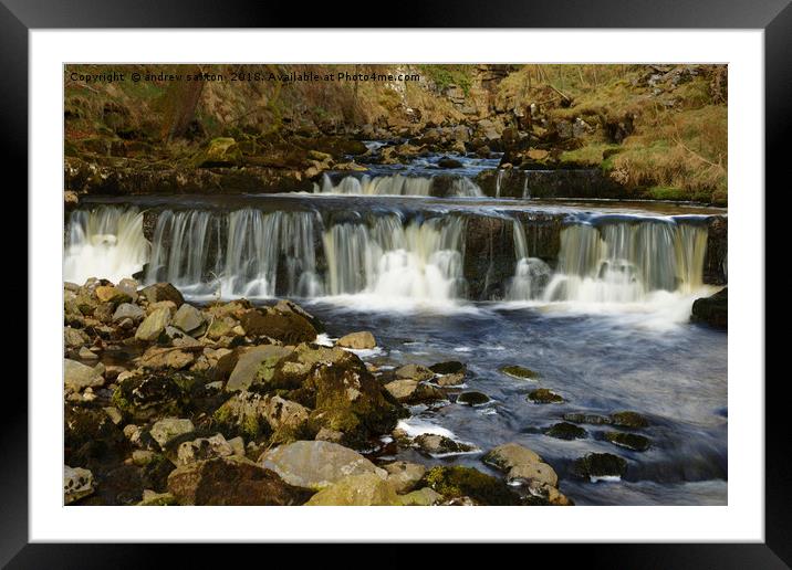 BRANTS FALLS Framed Mounted Print by andrew saxton