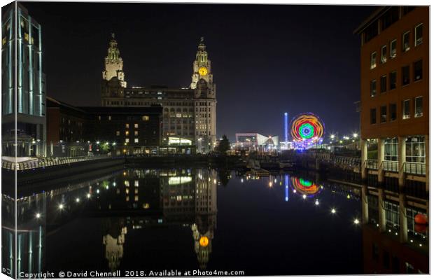 Liver Building Reflection Canvas Print by David Chennell