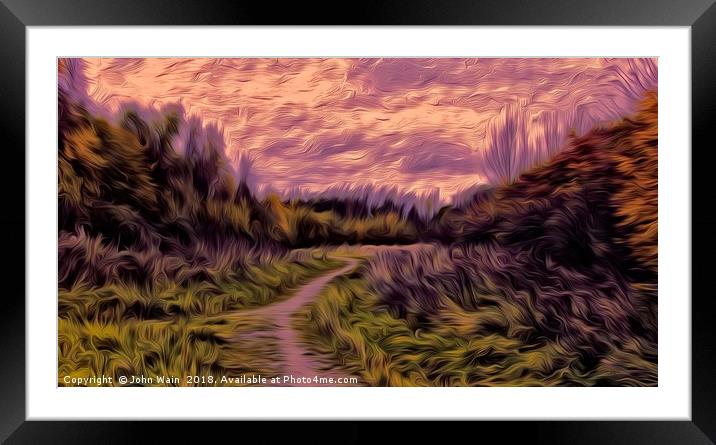 A Gentle Walk at sunset Framed Mounted Print by John Wain