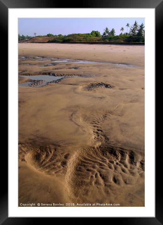 Receding Tide, Wide Sandy Beach, Goa Framed Mounted Print by Serena Bowles