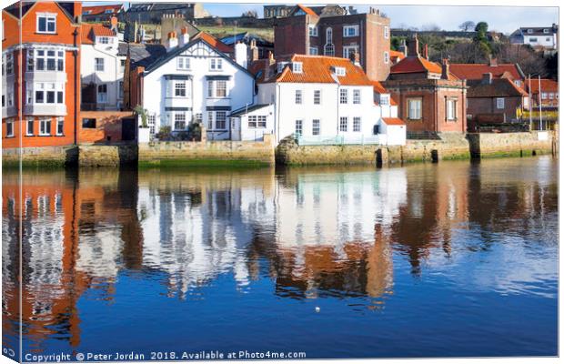 Dolphin Inn and James Cook Museum buildings in the Canvas Print by Peter Jordan