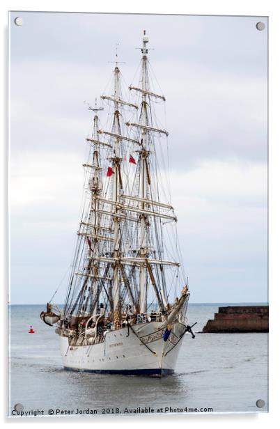 The Norwegian Full rigged three masted sail traini Acrylic by Peter Jordan