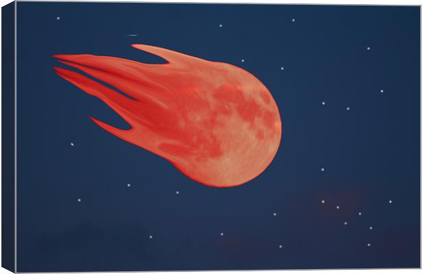 Burning Moon Canvas Print by Peter Elliott 