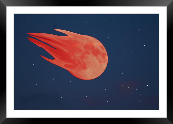 Burning Moon Framed Mounted Print by Peter Elliott 