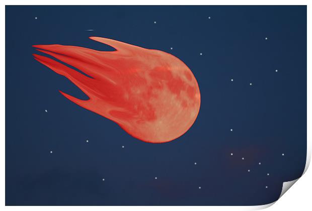 Burning Moon Print by Peter Elliott 