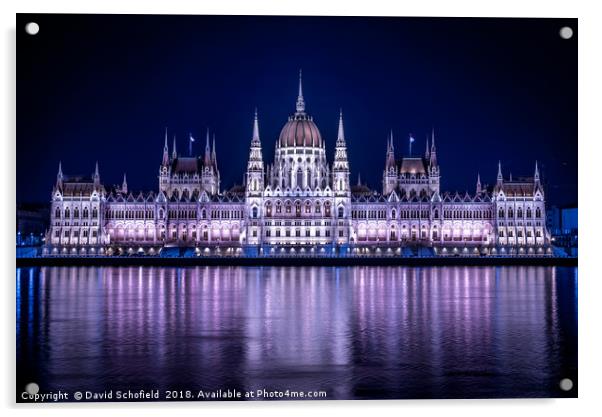 Hungarian Parliament Building Budapest Acrylic by David Schofield