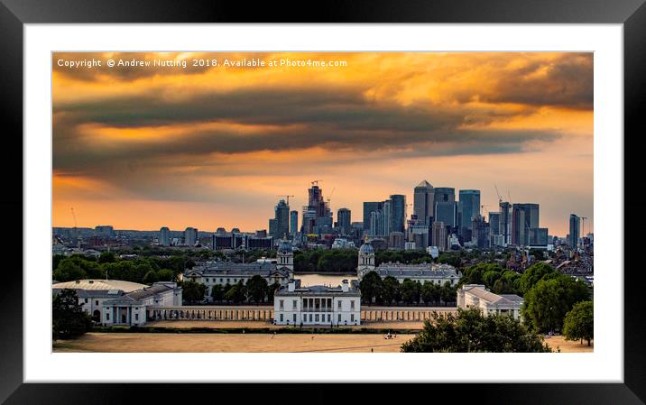 The Old Royal Naval College sunset. Framed Mounted Print by Andrew Nutting