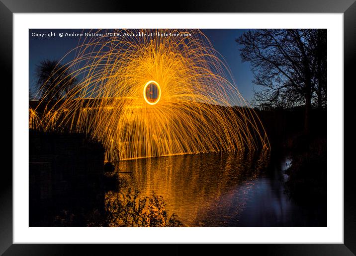 Wire wool spinning Framed Mounted Print by Andrew Nutting