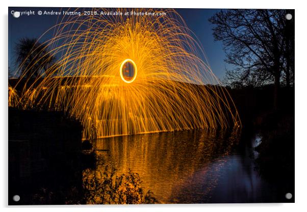 Wire wool spinning Acrylic by Andrew Nutting