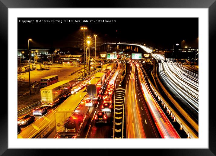 Dartford crossing, long exposure. Framed Mounted Print by Andrew Nutting