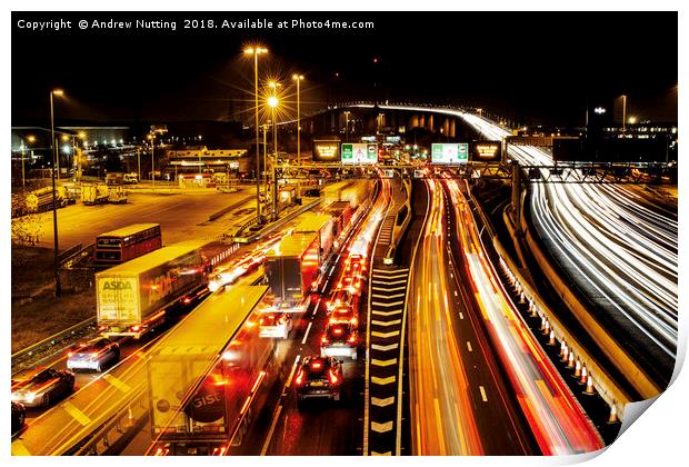 Dartford crossing, long exposure. Print by Andrew Nutting