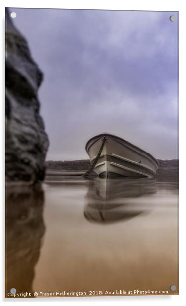Loch Ordie Boat Acrylic by Fraser Hetherington