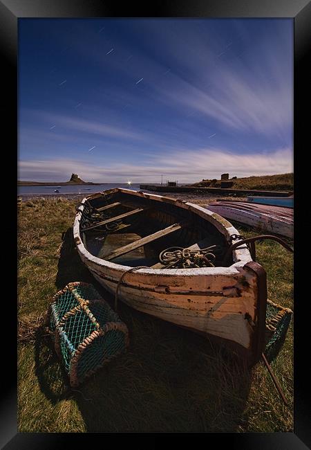 Classic Lindisfarne by Moonlight Framed Print by David Lewins (LRPS)