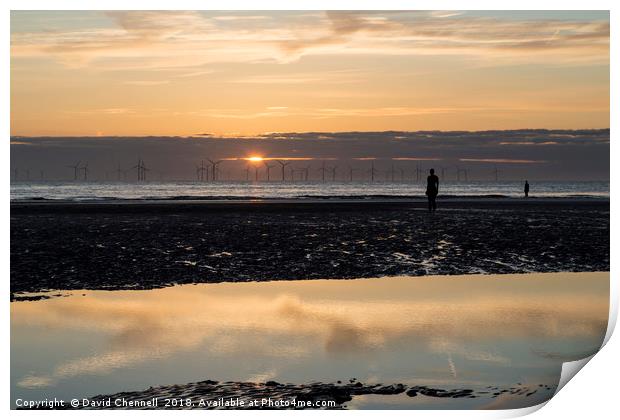 Anthony Gormley's Another Place  Print by David Chennell