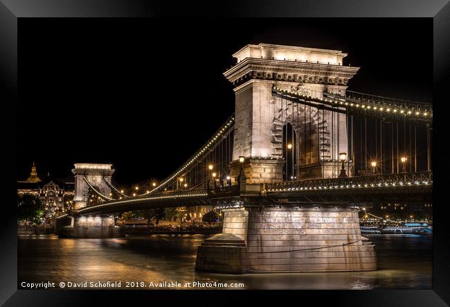 The Széchenyi Chain Bridge Budapest Framed Print by David Schofield