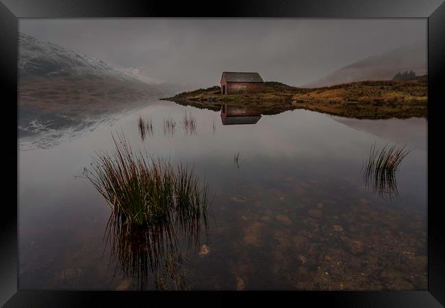 Loch Arklet Sunrise Framed Print by overhoist 