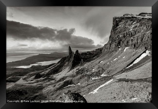 Winter Sunrise  Old man Of Storr  Framed Print by Pete Lawless