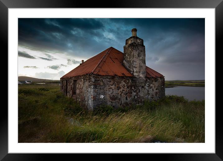 Old Tin Roofed Steading, North Uist Framed Mounted Print by Gair Brisbane
