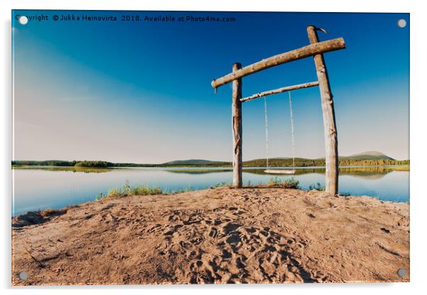 Swing By The Lake Acrylic by Jukka Heinovirta