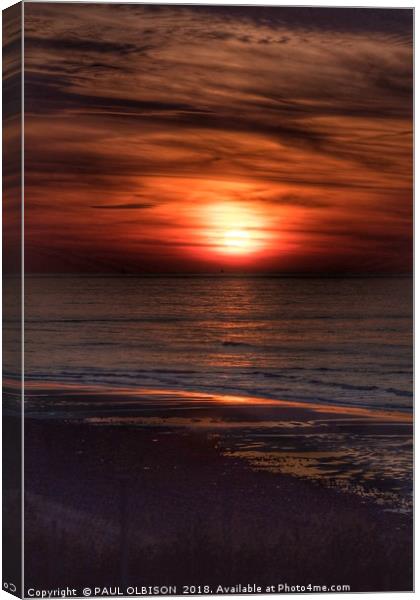 Red sunset Canvas Print by PAUL OLBISON
