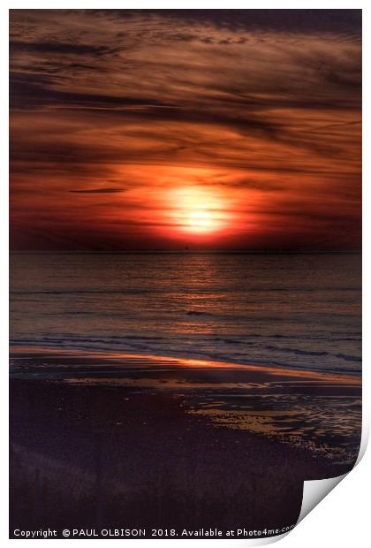 Red sunset Print by PAUL OLBISON