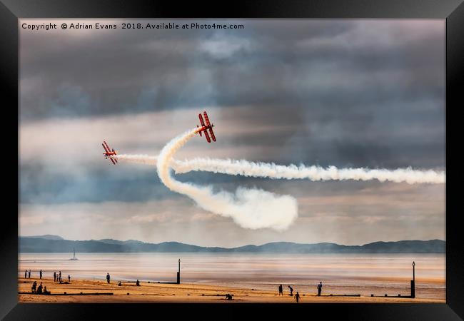 Breitling Wingwalker Biplanes Framed Print by Adrian Evans