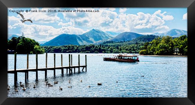 A Pier on Derwent Water Framed Print by Frank Irwin