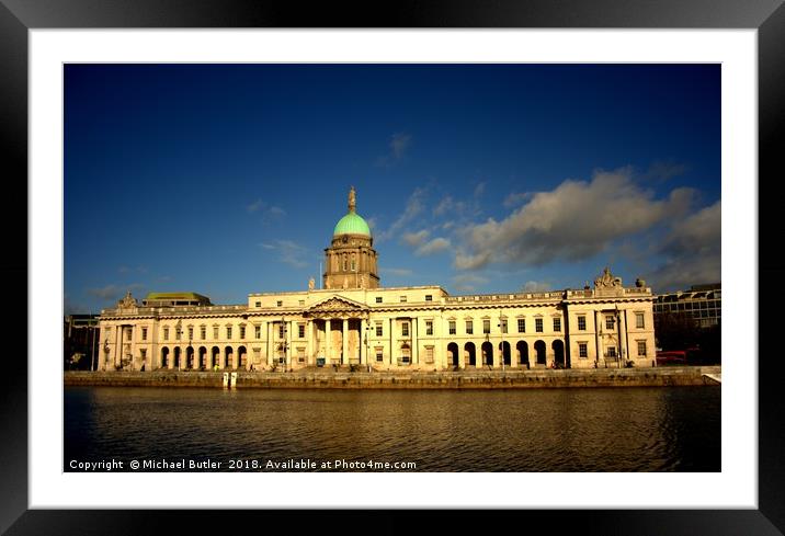 The Custom House, Dublin City Framed Mounted Print by Michael Butler