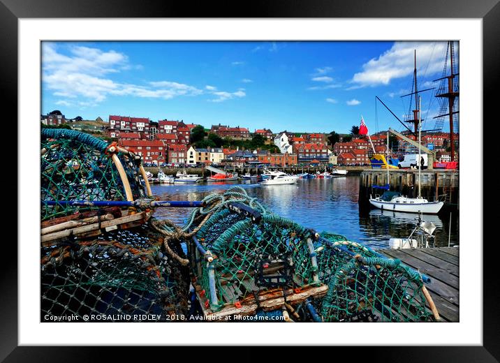 "Lobster pots at Whitby Harbour" Framed Mounted Print by ROS RIDLEY