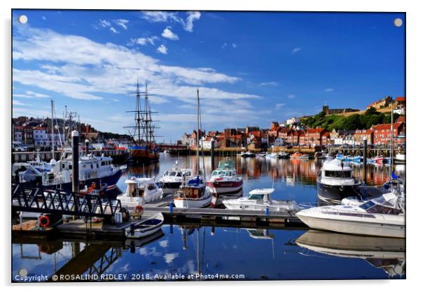 "Reflections at Whitby Marina" Acrylic by ROS RIDLEY