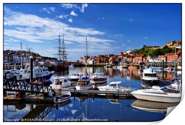 "Reflections at Whitby Marina" Print by ROS RIDLEY