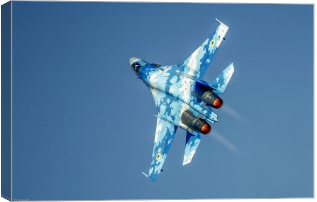 Turn and Burn ! SU27 at RIAT 2018 Canvas Print by Philip Catleugh