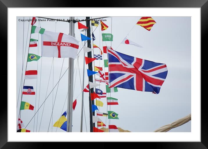 Flags Tall Ships                   Framed Mounted Print by Glenn Potts