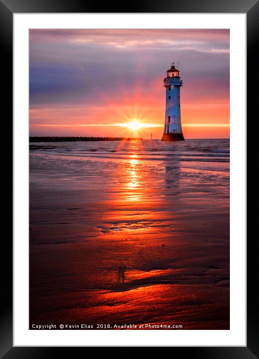 NEW BRIGHTON LIGHTHOUSE Framed Mounted Print by Kevin Elias