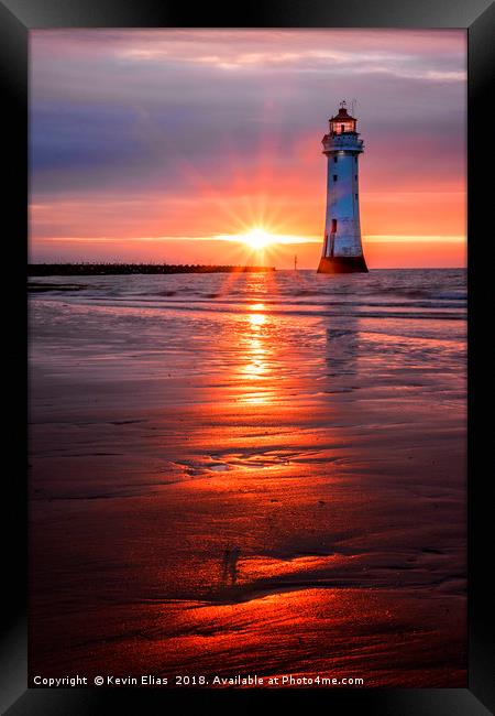 NEW BRIGHTON LIGHTHOUSE Framed Print by Kevin Elias