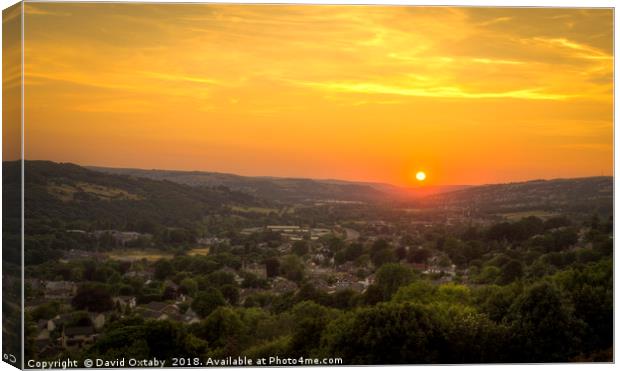 Sun setting over the Aire Valley Canvas Print by David Oxtaby  ARPS