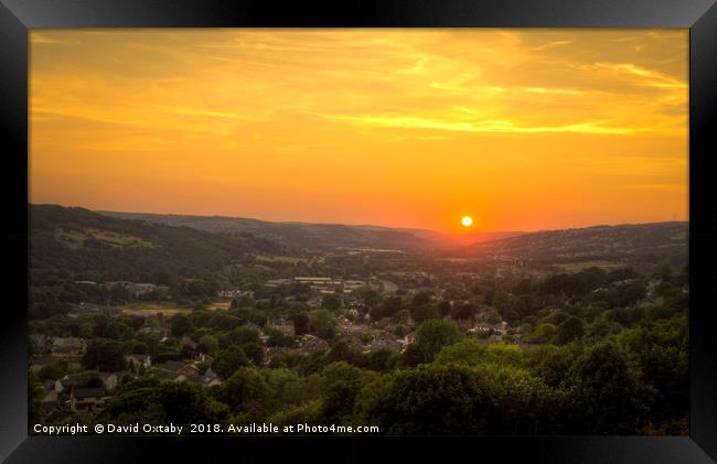 Sun setting over the Aire Valley Framed Print by David Oxtaby  ARPS