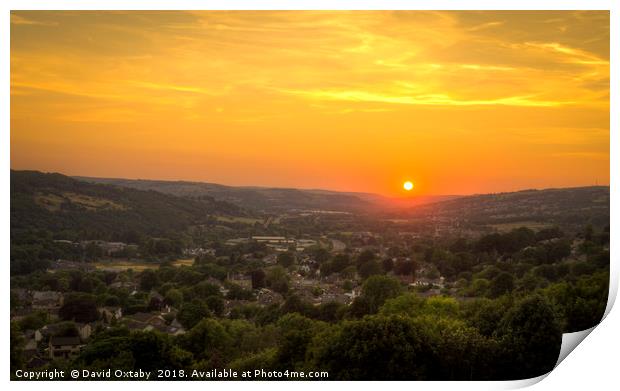 Sun setting over the Aire Valley Print by David Oxtaby  ARPS