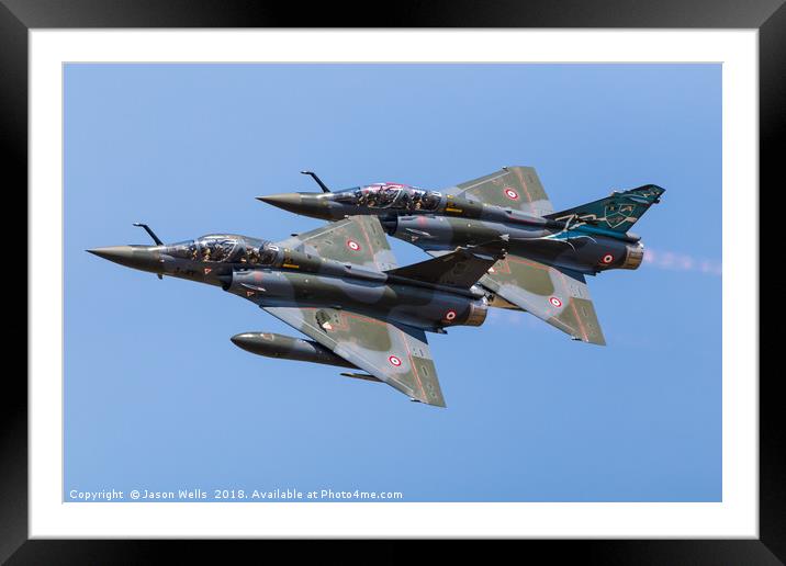 Mirage 2000D pair Couteau Delta Framed Mounted Print by Jason Wells