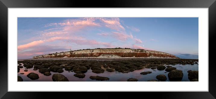 Hunstanton cliffs panorama Framed Mounted Print by Gary Pearson