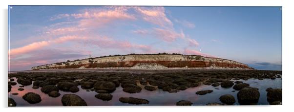 Hunstanton cliffs panorama Acrylic by Gary Pearson