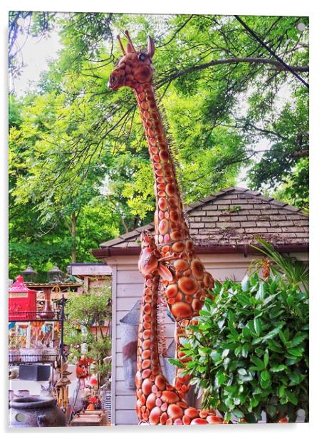 Giraffes   Acrylic by Victor Burnside