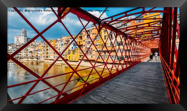 Iron bridge in Girona, Catalonia, Spain Framed Print by Alexandre Rotenberg
