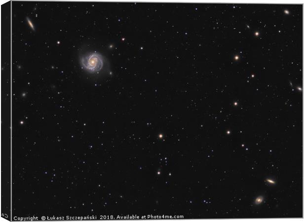 Spiral galaxy M100 (Messier 100) in constellation  Canvas Print by Łukasz Szczepański