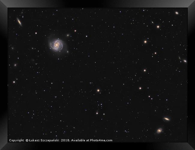 Spiral galaxy M100 (Messier 100) in constellation  Framed Print by Łukasz Szczepański